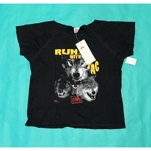 Rare 8 Vintage NWO Run With The Pack WCW Wrestling T-Shirt 1998 L - Picture 1 of 4